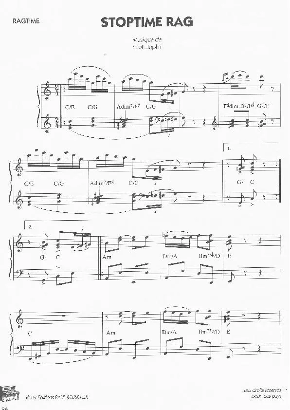 télécharger la partition d'accordéon Stoptime Rag (Ragtime) au format PDF