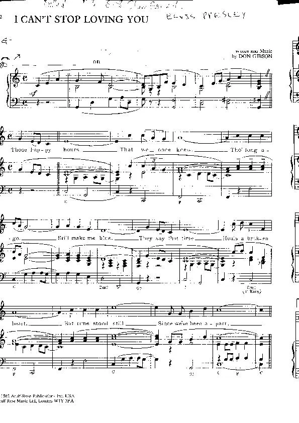 télécharger la partition d'accordéon I can't stop loving you (Chant : Engelbert Humperdinck) (Slow) au format PDF