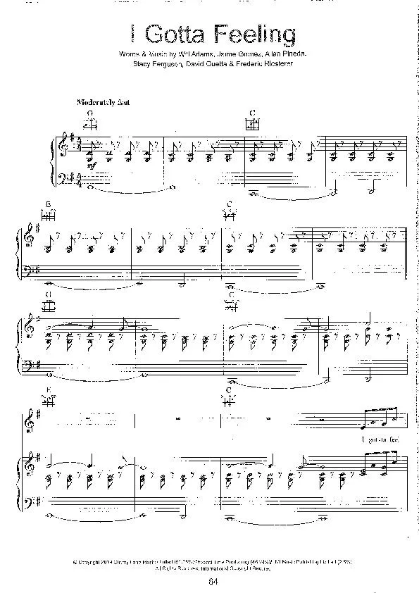 télécharger la partition d'accordéon I gotta feeling (Interprètes : The Black Eyed Peas) (Disco Rock) au format PDF