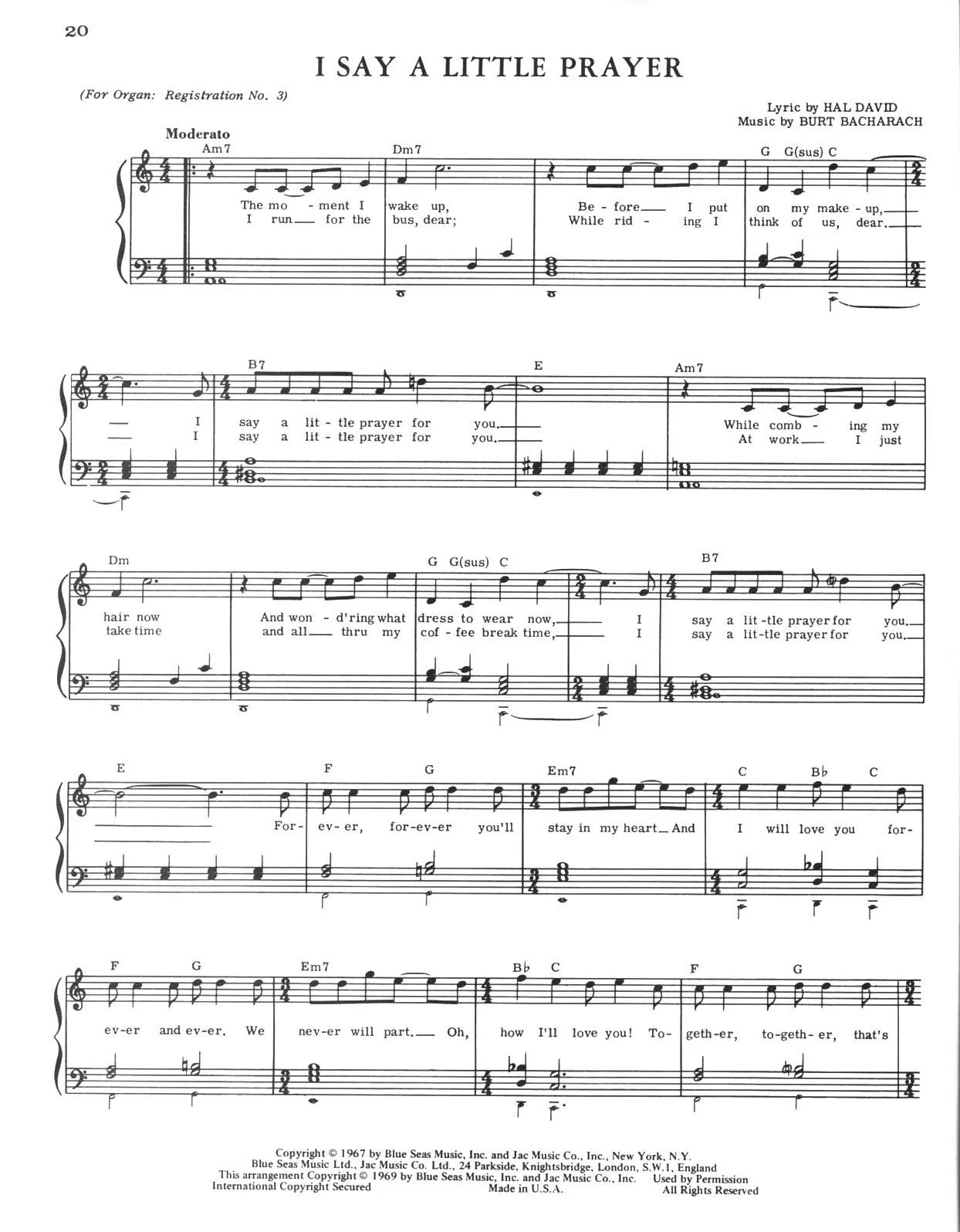télécharger la partition d'accordéon I say a little prayer (Slow) au format PDF