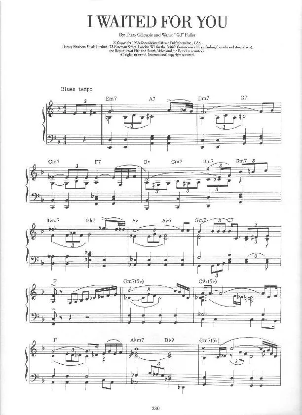 télécharger la partition d'accordéon I waited for you (Slow Blues) au format PDF