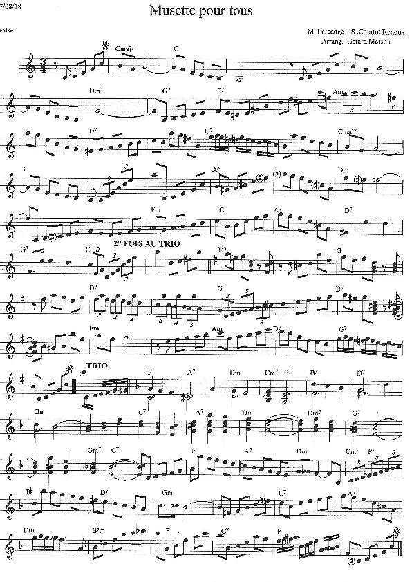 télécharger la partition d'accordéon Musette pour tous (Arrangement : Gérard Merson) au format PDF