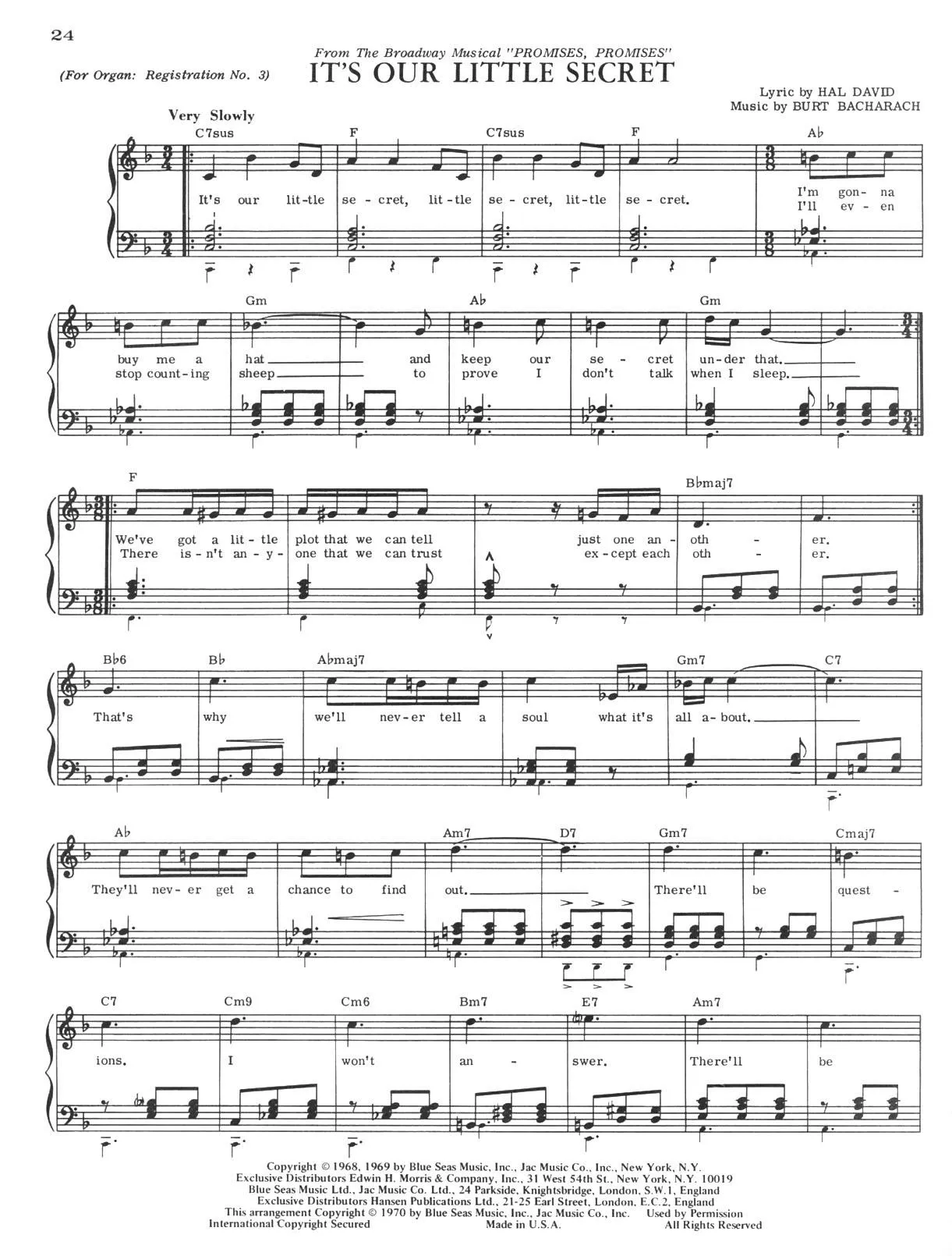 télécharger la partition d'accordéon It's our little secret (Du Film : Promises Promises) (Valse) au format PDF