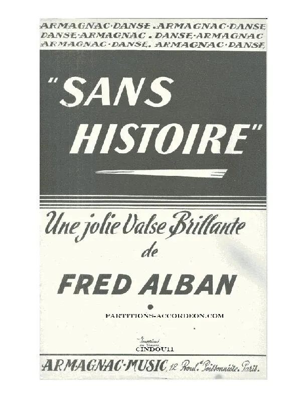 télécharger la partition d'accordéon Sans histoire (Valse) au format PDF