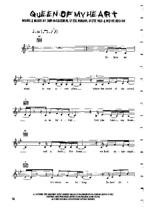 télécharger la partition d'accordéon Queen of my heart (Interprètes : Westlife) (Slow Rock) au format PDF