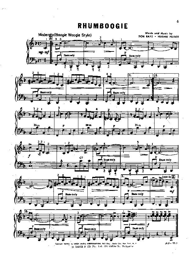 télécharger la partition d'accordéon Rhumboogie (Chant : Gene Krupa) (Boogie Woogie) au format PDF