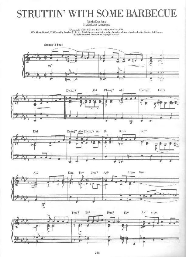 télécharger la partition d'accordéon Struttin' with some Barbecue (Jazz Dixie) au format PDF