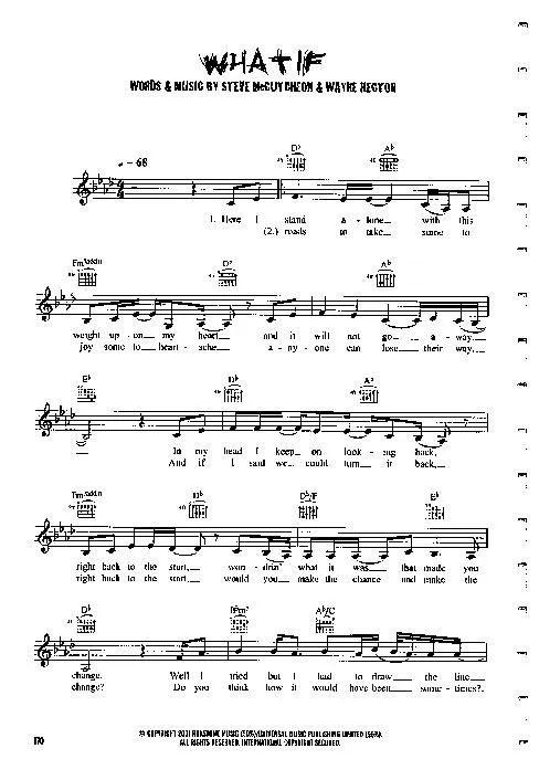 télécharger la partition d'accordéon What if (Chant : Kate Winsley) (Slow) au format PDF