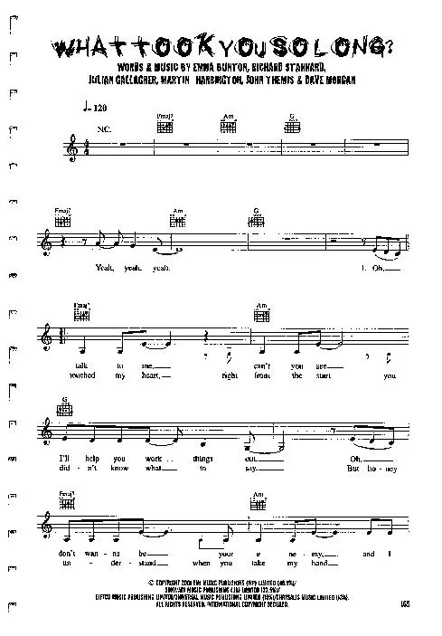 télécharger la partition d'accordéon What took you so long (Chant : Emma Bunton) (Bolero) au format PDF