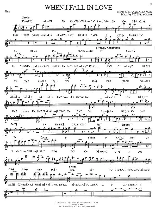 télécharger la partition d'accordéon When I fall in love (Chant : Céline Dion / Clive Griffin) (Slow) au format PDF