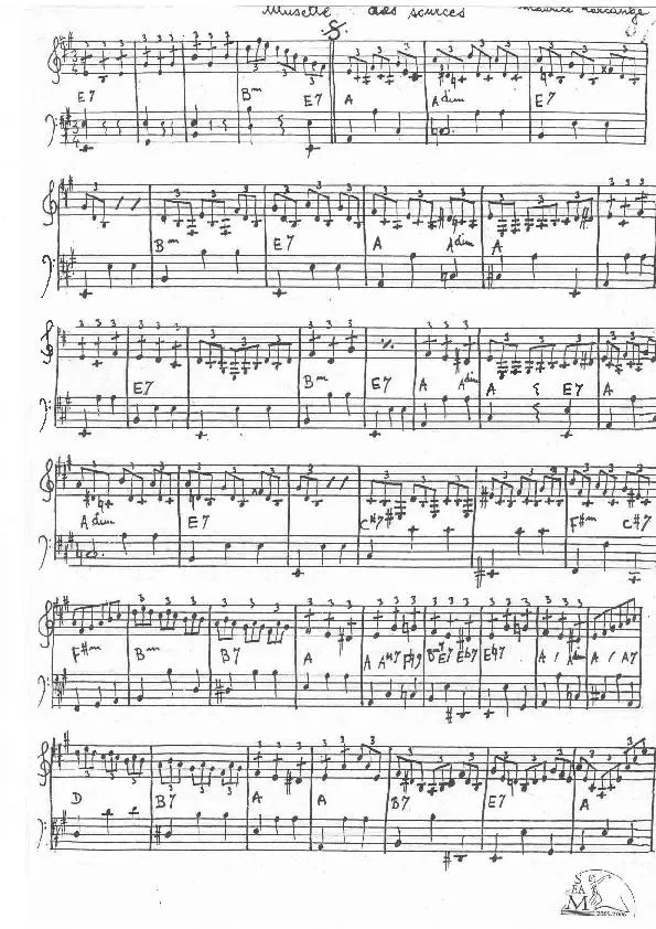 télécharger la partition d'accordéon Musette des sources (Valse) au format PDF