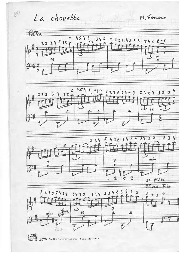 télécharger la partition d'accordéon La Chouette (Polka) au format PDF