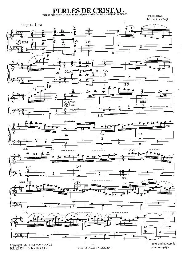 télécharger la partition d'accordéon Perles de cristal (Arrangement : Michaël Larcange) (Polka) au format PDF