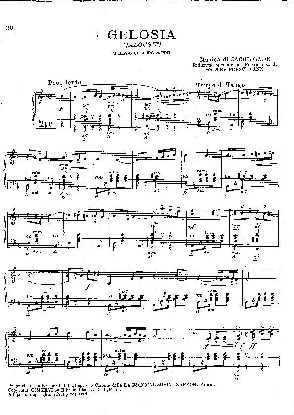 télécharger la partition d'accordéon Gelosia (Jalousie) (Arrangement pour accordéon de Walter Pörschmann) (Tango Tzigane) au format PDF