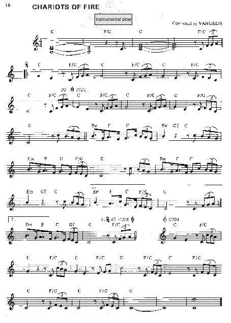télécharger la partition d'accordéon Chariots of fire (Slow Instrumentale) au format PDF