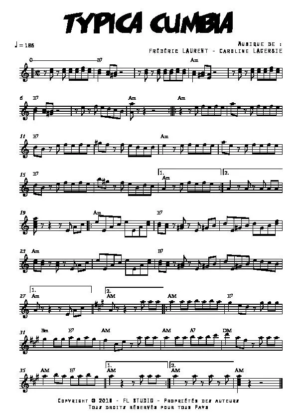 télécharger la partition d'accordéon Typica Cumbia au format PDF