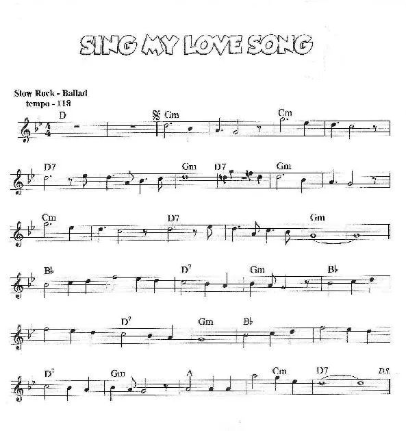 télécharger la partition d'accordéon Sing My Love Song (Chant : Jackpot) (Slow Rock) (Ballad) au format PDF