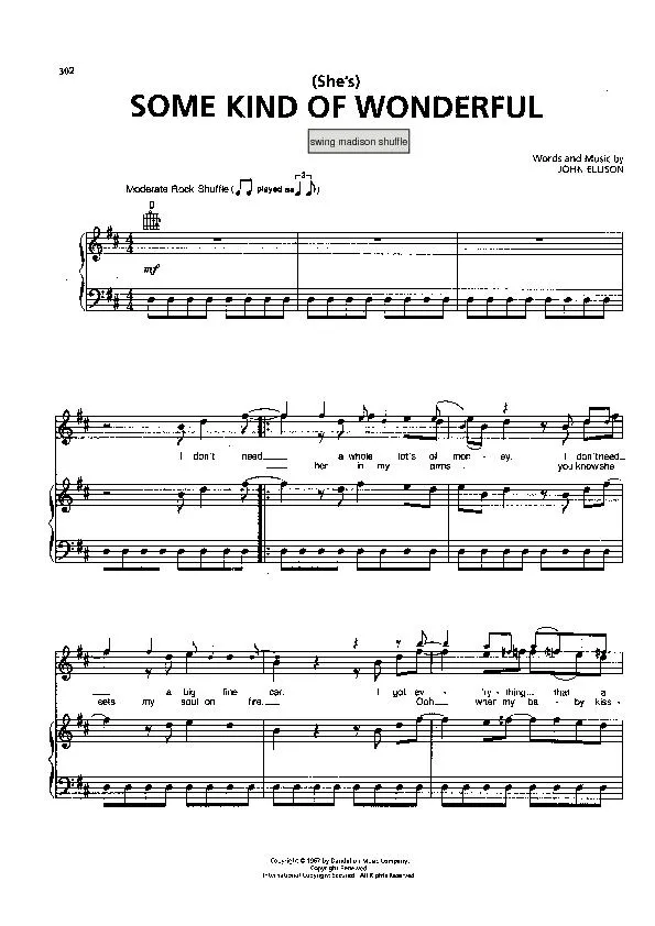 télécharger la partition d'accordéon (She's) Some kind of wonderful (Swing Madison) au format PDF