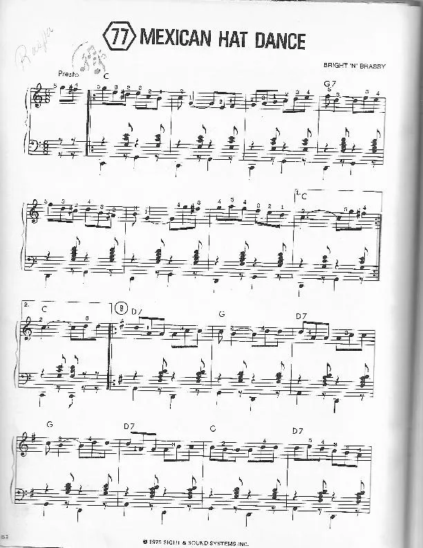 télécharger la partition d'accordéon Mexican hat dance (Presto) au format PDF