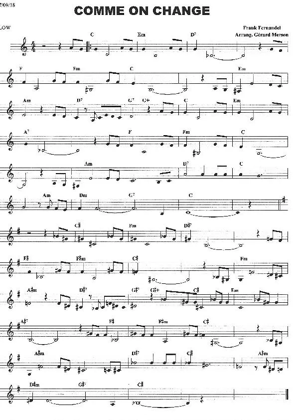 télécharger la partition d'accordéon Comme on change (Arrangement : Gérard Merson) (Slow) au format PDF