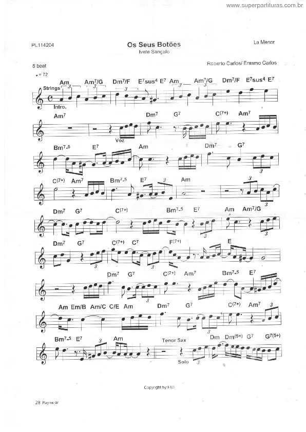 télécharger la partition d'accordéon Os seus botões (Ivete Sangalo) au format PDF