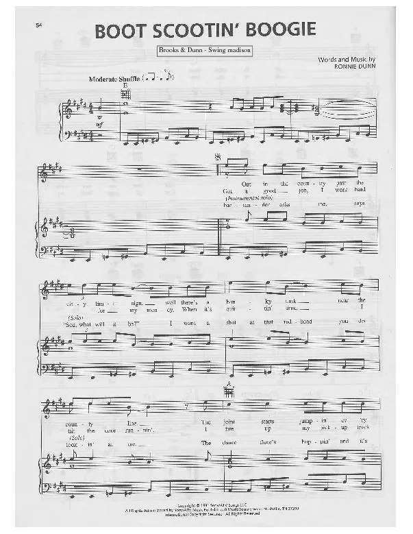 télécharger la partition d'accordéon Boot scootin' boogie (Chant : Brooks & Dunn) (Swing Madison) au format PDF