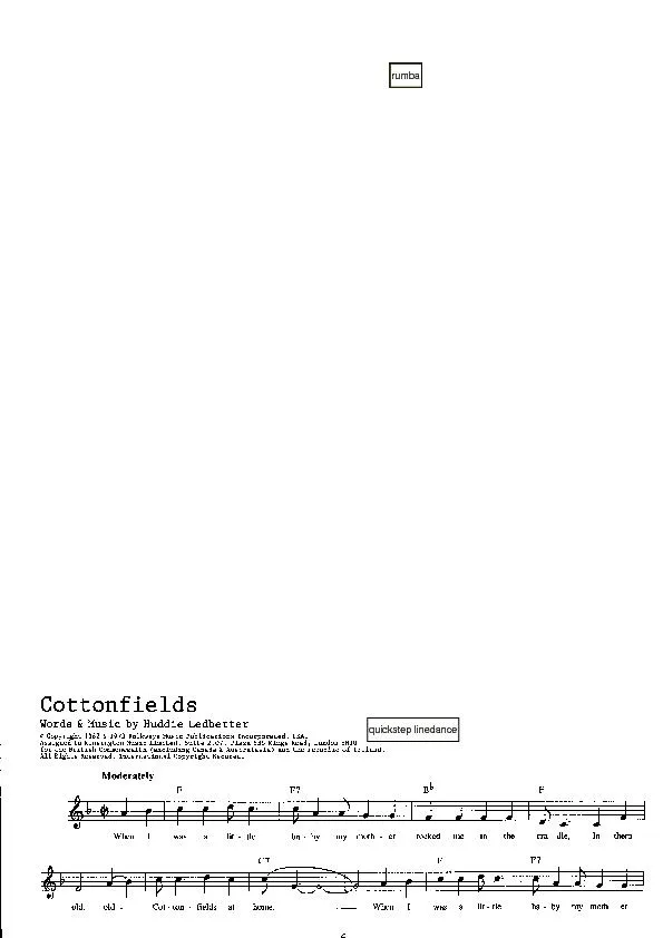 télécharger la partition d'accordéon Cottonfields (Quickstep Linedance) au format PDF
