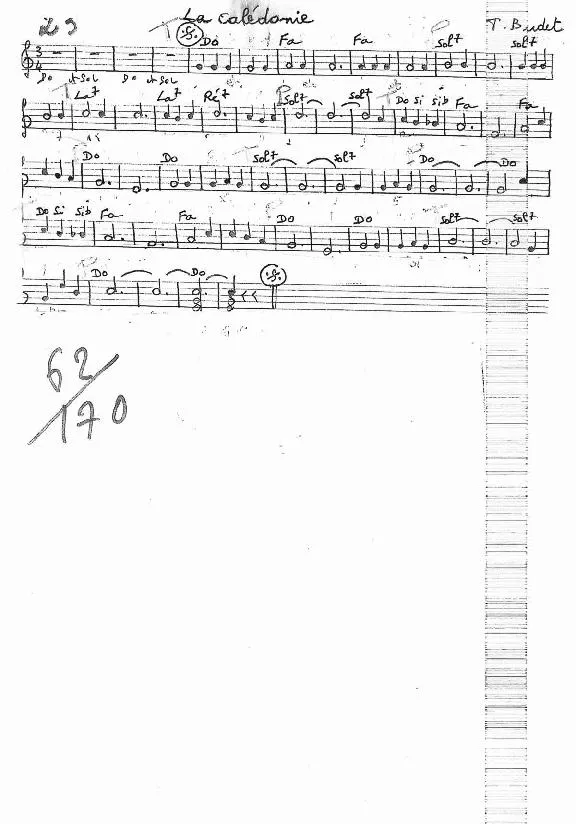 télécharger la partition d'accordéon La calédonie (Partition Manuscrite) au format PDF