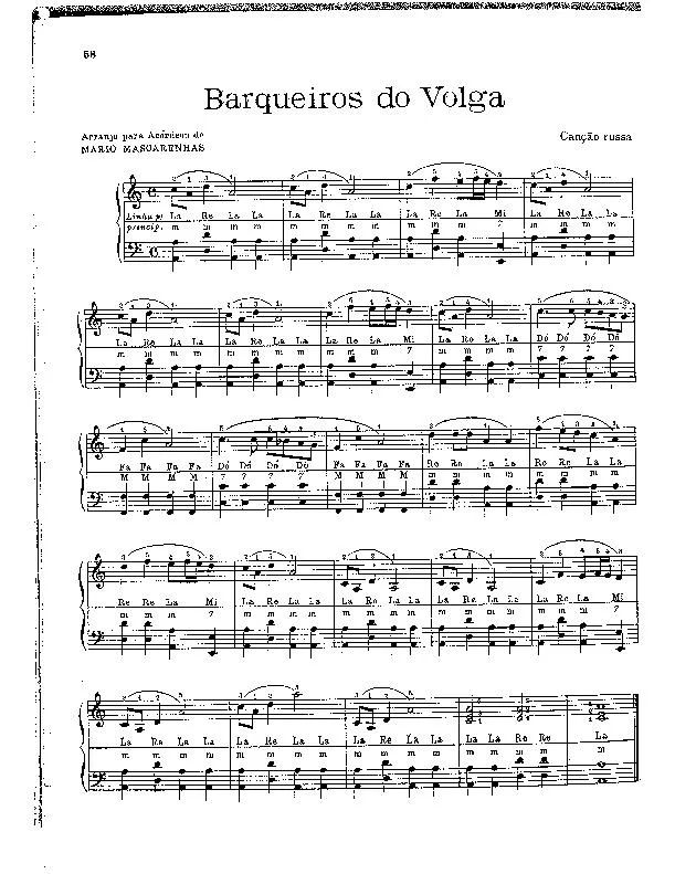 télécharger la partition d'accordéon Barqueiros do Volga (Les Bateliers de la Volga) (Chant : Les Choeurs de l'Armée Rouge) (Arrangement pour accordéon de Mario Mascarenhas) au format PDF