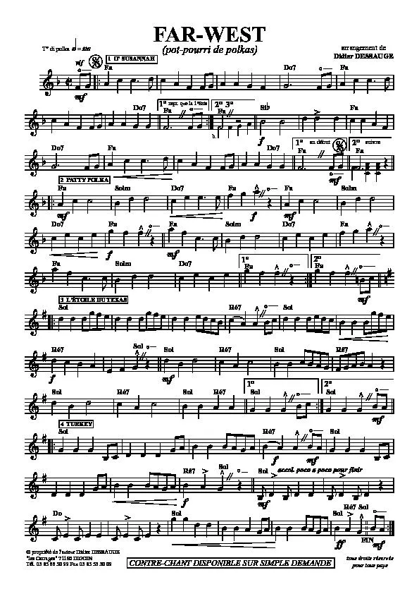 télécharger la partition d'accordéon Far West (Pot Pourri de Polkas) au format PDF