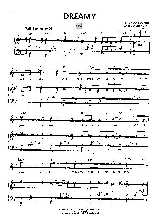 télécharger la partition d'accordéon Dreamy (Slow) au format PDF