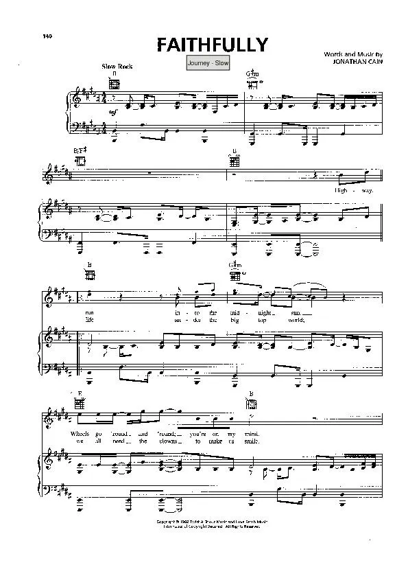 télécharger la partition d'accordéon Faithfully (Interprètes : Journey) (Slow) au format PDF
