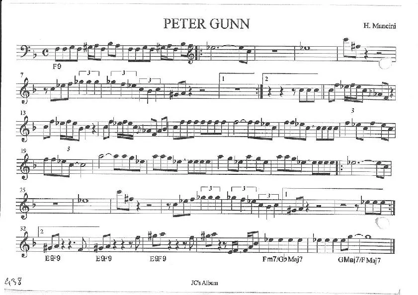 télécharger la partition d'accordéon Peter Gunn au format PDF