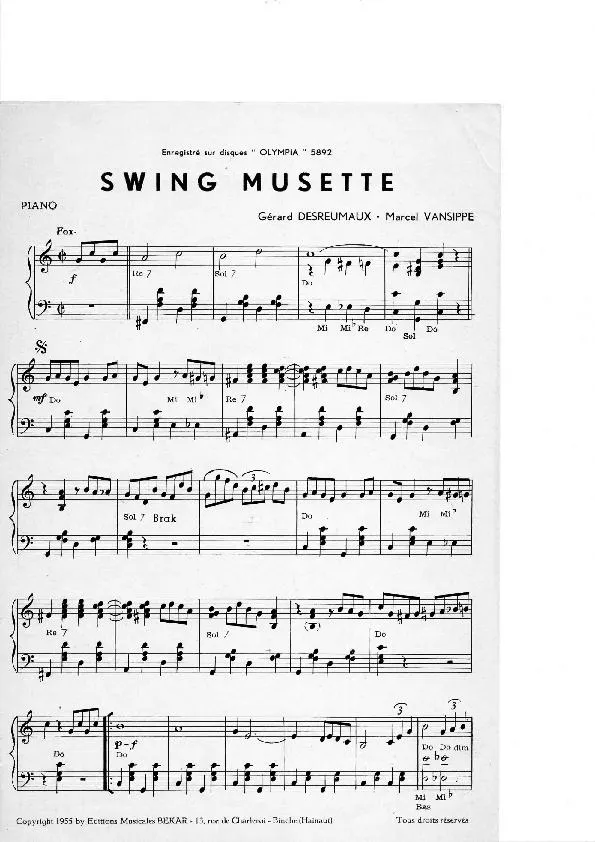 télécharger la partition d'accordéon Swing Musette (Fox) au format PDF