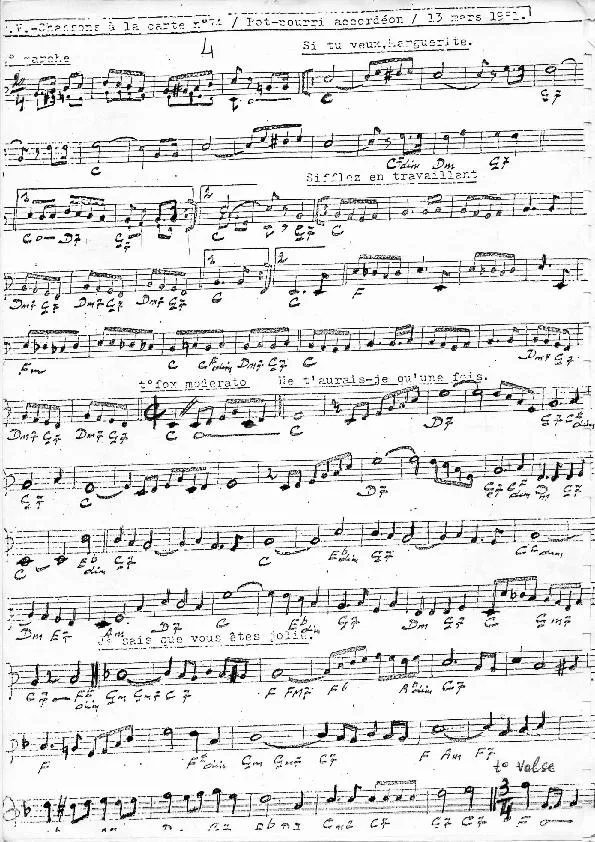 télécharger la partition d'accordéon Chansons à la carte n°74 / Pot Pourri Accordéon au format PDF