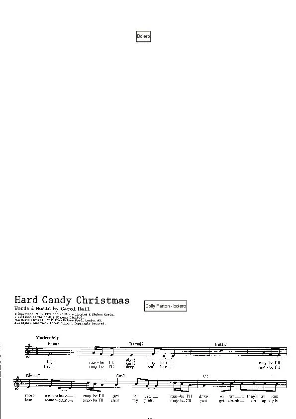 télécharger la partition d'accordéon Hard candy Christmas (Chant : Dolly Parton) (Boléro) au format PDF