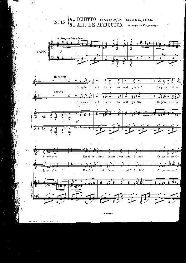 télécharger la partition d'accordéon Duetto + Air de Marquita (De l'Opérette : Yes) au format PDF