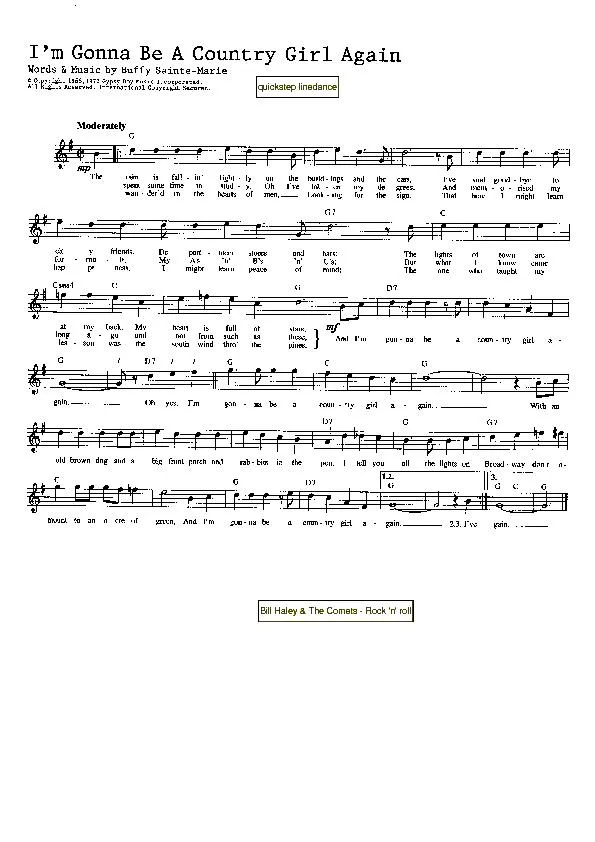 télécharger la partition d'accordéon I'm gonna be a country girl again (Quickstep Linedance) au format PDF