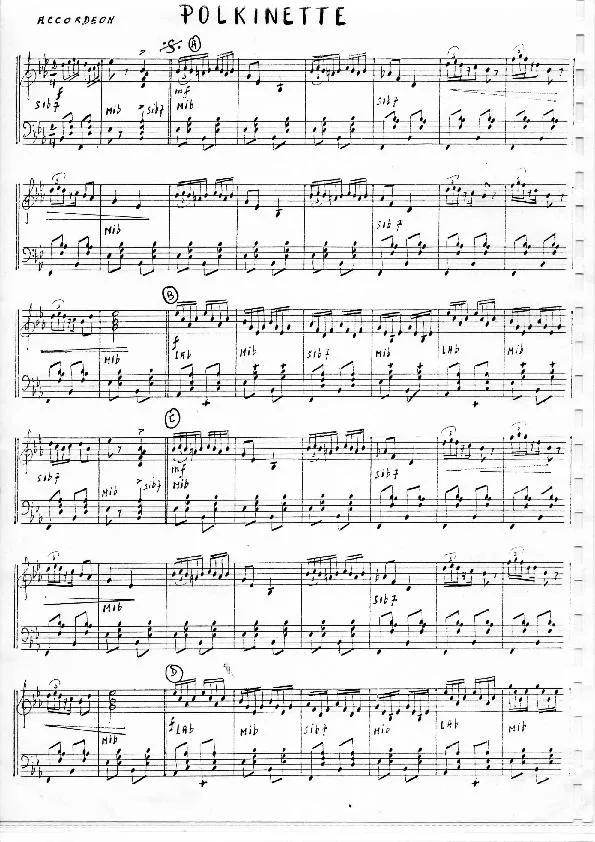 télécharger la partition d'accordéon Polkinette (Arrangement : Richard Robat) au format PDF