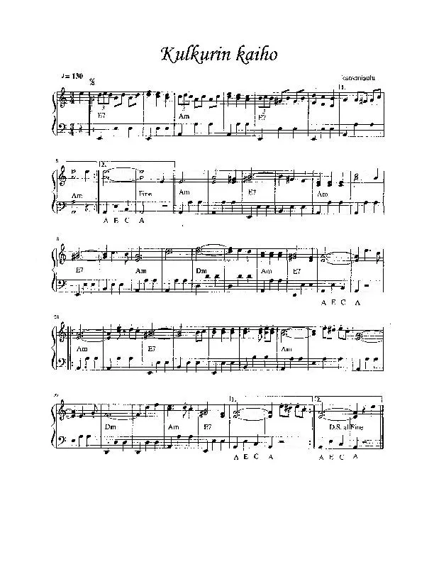 télécharger la partition d'accordéon Kulkurin kaiho (Chant : Henry Theel) (Valse) au format PDF