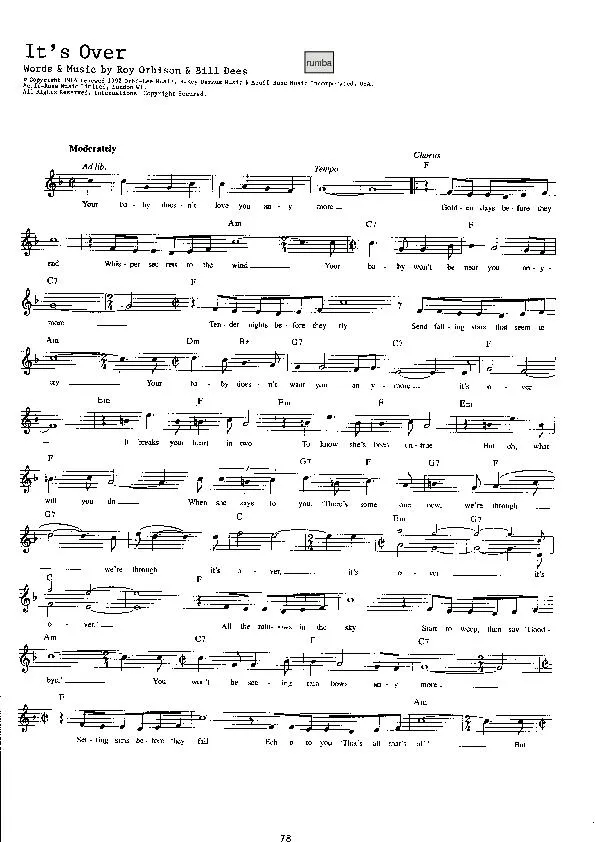 télécharger la partition d'accordéon It's over (Rumba) au format PDF