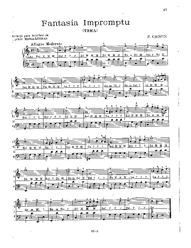 télécharger la partition d'accordéon Fantasia Impromptu (Fantaisie Impromptu) (Tema) (Arrangement pour accordéon de Mario Mascarenhas) au format PDF