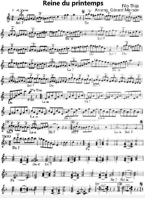 télécharger la partition d'accordéon Reine du printemps (Arrangement : Gérard Merson) (Valse) au format PDF