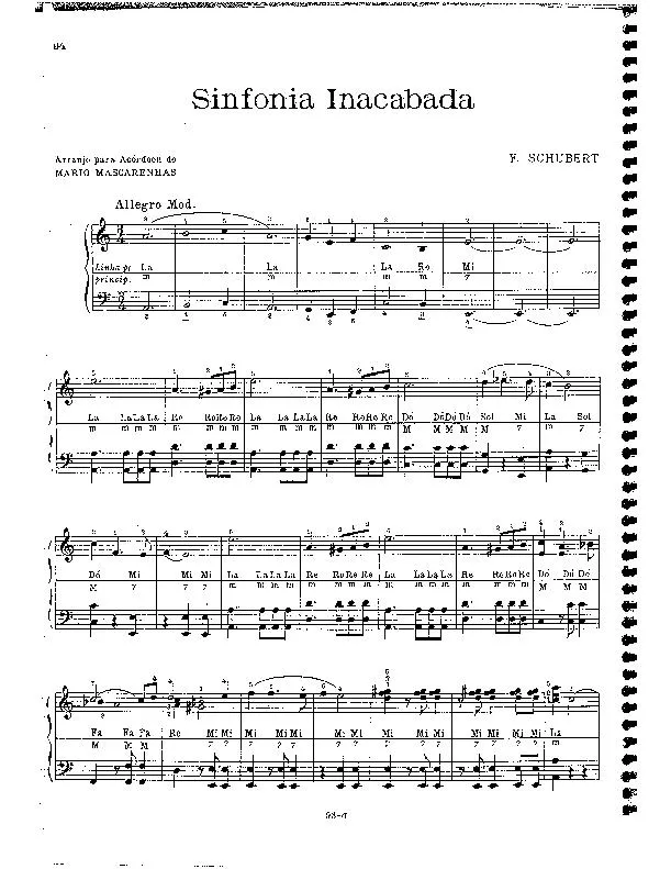télécharger la partition d'accordéon Sinfonia Inacabada (Symphonie Inachevée) (Arrangement pour accordéon de Mario Mascarenhas) au format PDF