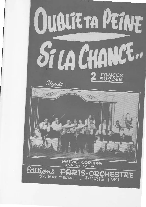 télécharger la partition d'accordéon Si la chance (Tango Chanté) au format PDF