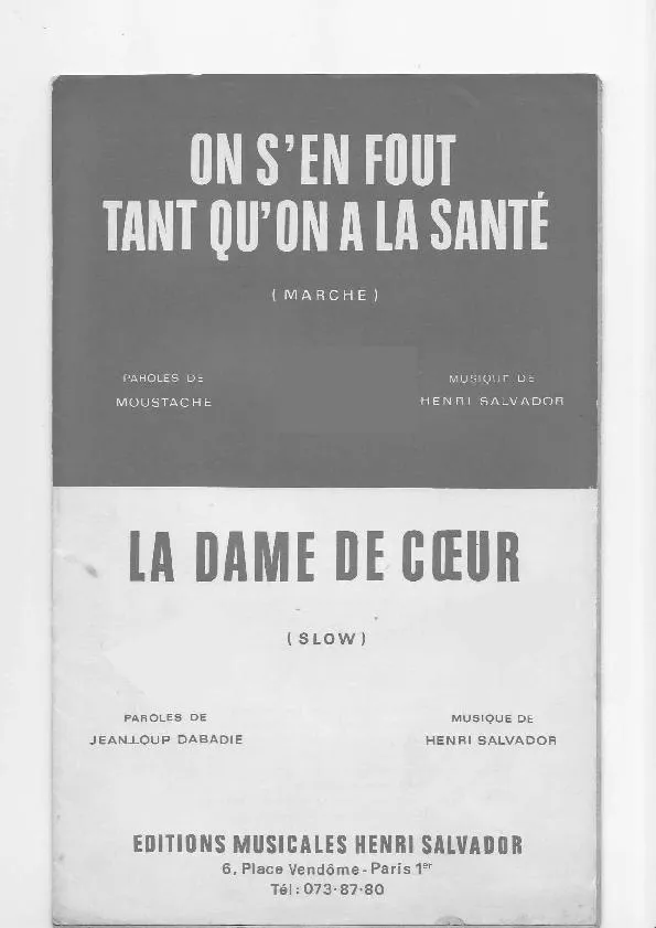 télécharger la partition d'accordéon On s'en fout tant qu'on a la santé (Orchestration) (Marche) au format PDF