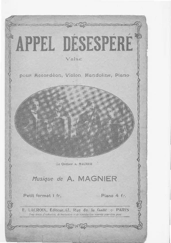 télécharger la partition d'accordéon Appel désespéré (Valse) au format PDF