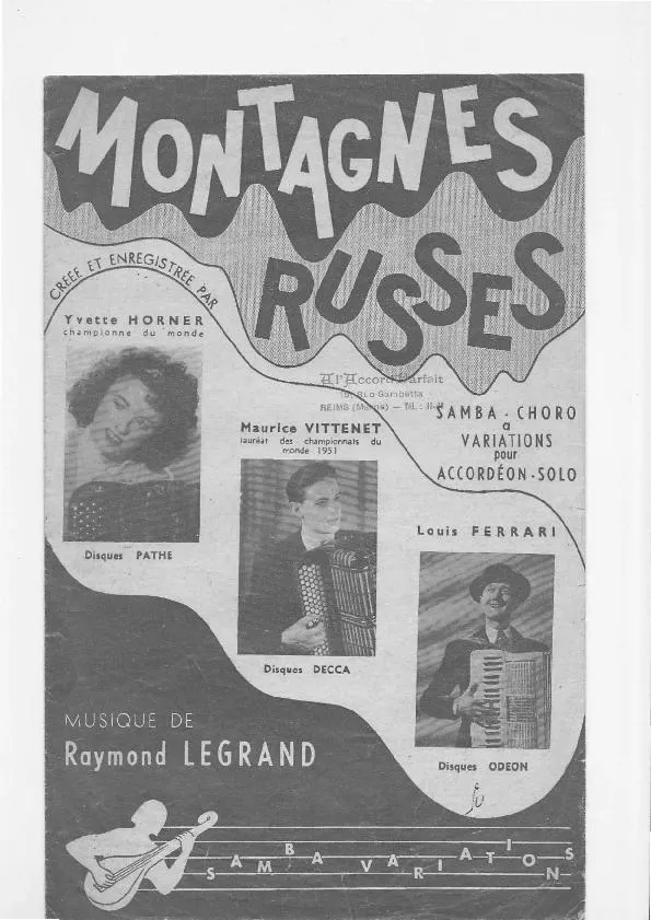 télécharger la partition d'accordéon Montagnes Russes (Créée et Enregistrée par : Yvette Horner / Maurice Vittenet / Louis Ferrari) (Samba à Variations) au format PDF
