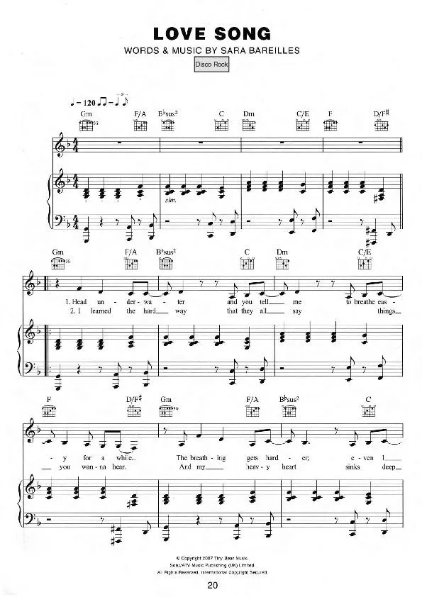 télécharger la partition d'accordéon Love song (Disco Rock) au format PDF