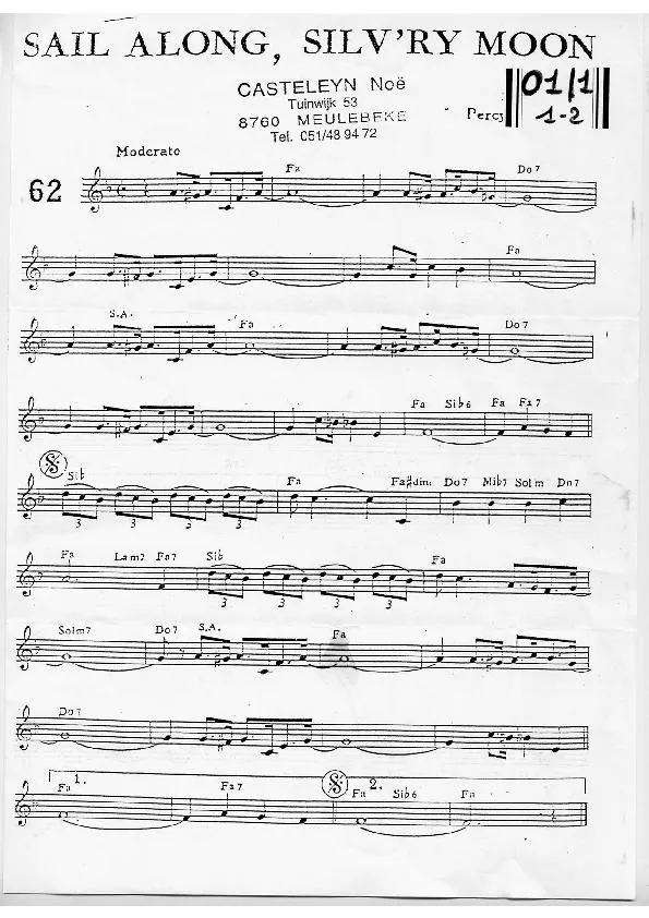 télécharger la partition d'accordéon Sail along Silv'ry moon (Ik zou graag) (Quand l'été reviendra) (Slow-Blues) au format PDF